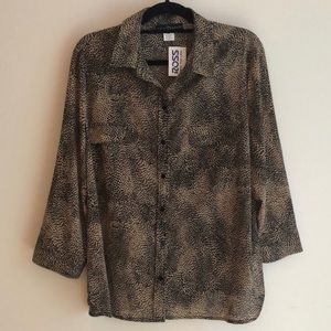 NWT- Sheer Print Blouse